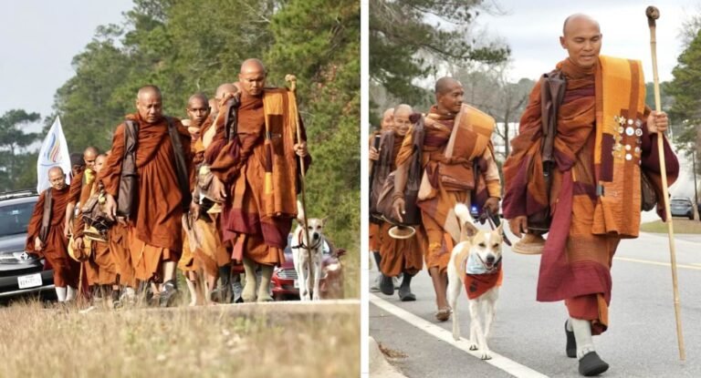 Buddhist Monks on Peace Walk Receive New Escort Vehicle Following Near Fatal Crash Buddhist Monks on Peace Walk Receive New Escort Vehicle Following Near Fatal Crash