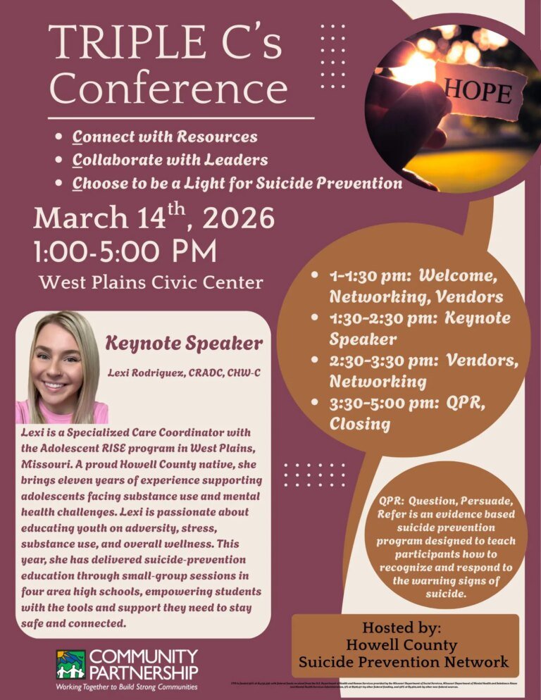 Howell County Suicide Prevention Network Hosting Conference Saturday Howell County Suicide Prevention Network Hosting Conference Saturday