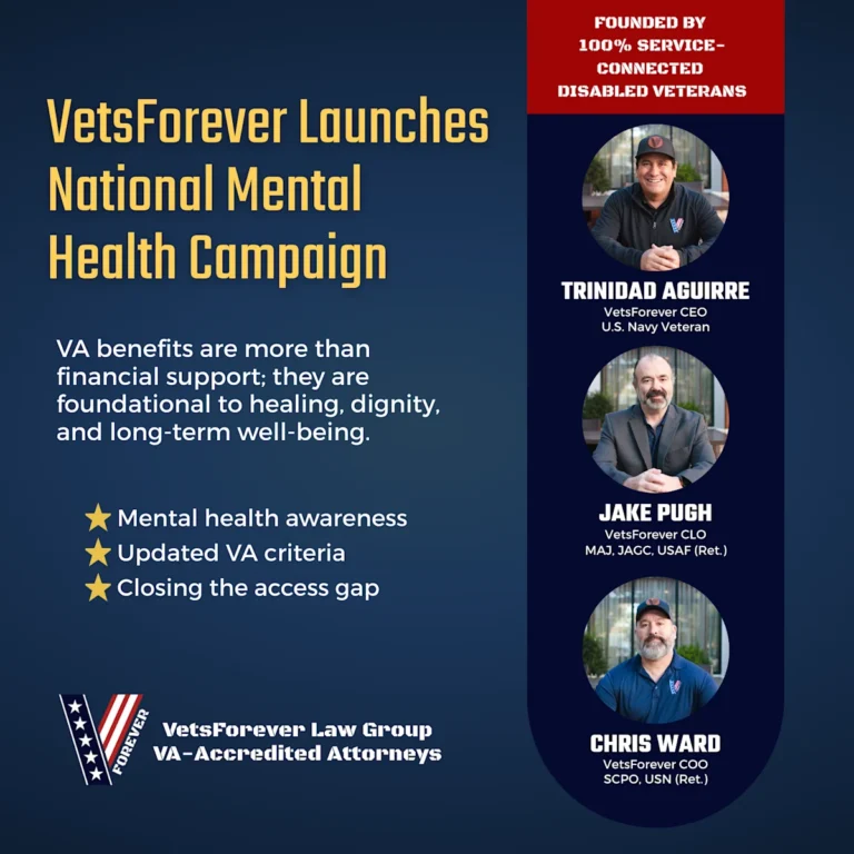 VetsForever Law Group Launches National Mental Health Campaign as the U.S. Department of Veterans Affairs Updates Disability Rating Criteria