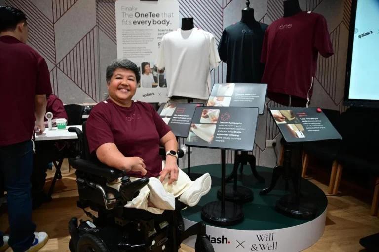 T-shirt with inclusive features could help people with disabilities, neurodivergence Ms Judy Wee, the executive director of the Muscular Dystrophy Association of Singapore, likes the OneTee's features such as its side zippers which allows the shirt length to be adjusted for wheelchair users.
