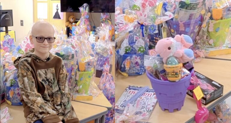 Young Boy with Cancer Delivers 124 Gorgeous Easter Baskets to Kids in Hospitals After Fundraising $2,000