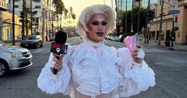Drag queen offers strangers money to ask her questions on the street Search