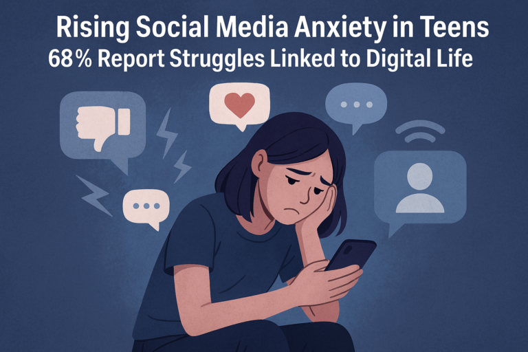 Rising Social Media Anxiety in Teens: 68% Report Struggles Linked to Digital Life