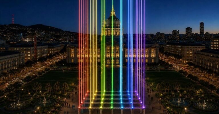 San Francisco beams rainbow lasers into the sky for Pride Search