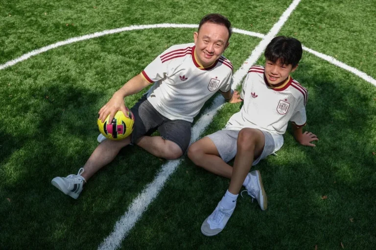 Ryan Yeo, 44, and his son Jaze, 14, are prepared for the long nights and lack of sleep during World Cup 2026..