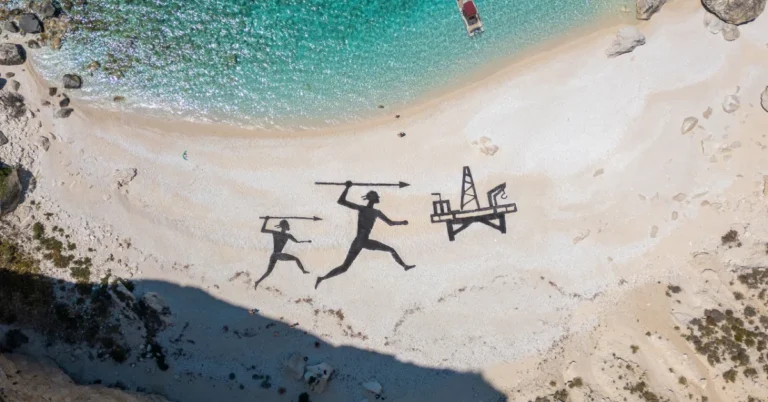 Giant ‘cave drawing’ protests offshore drilling on Greek isle Search