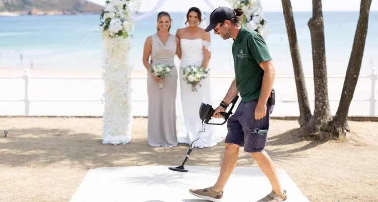 Bride Calls for Metal Detector Mid-Wedding After Losing Ring Swatting a Bee on the Beach