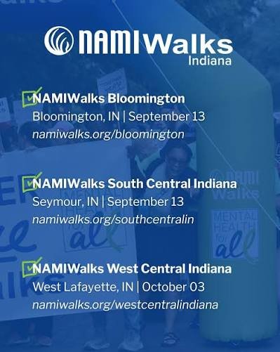 NAMI South-Central Indiana to host Annual Mental Health Awareness Walk on September 13 NAMI South-Central Indiana to host Annual Mental Health Awareness Walk on September 13