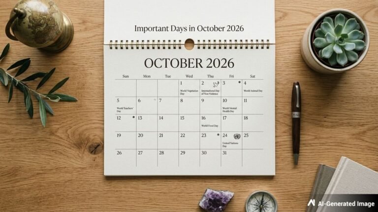 Important Days in October 2026: National & International Events Important Days in October 2026: National & International Events