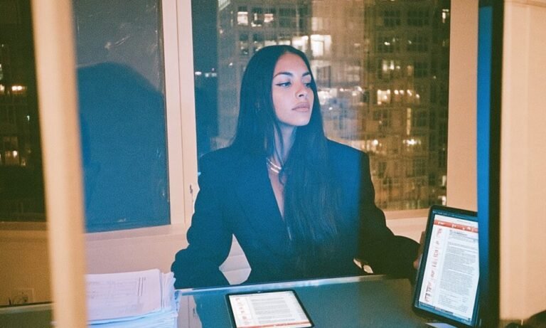 7 Best PDF Editor Alternatives to Adobe a female founder in tailored blazer mid action editing a multipage PDF contract on a large monitor