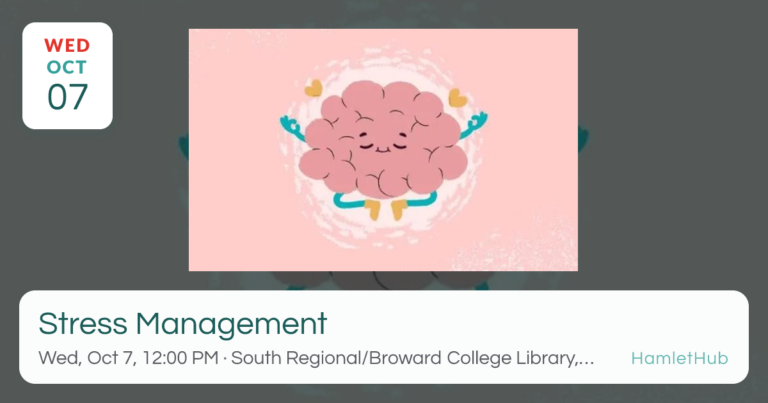 Stress Management · Oct 7 · Pembroke Pines, FL · HamletHub Stress Management · Oct 7 · Pembroke Pines, FL · HamletHub